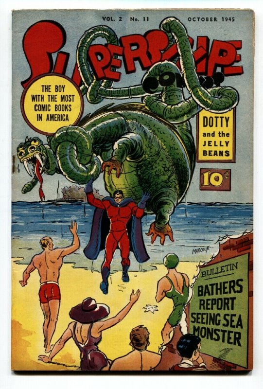 Supersnipe Vol. 2 #11 1945  Herlock Domes-Sea Monster-Superhero VF-