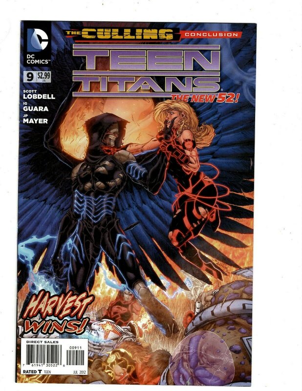 9 Teen Titans DC Comics # 1 2 9 11 13 14 15 18 19 Robin Raven Starfire J434