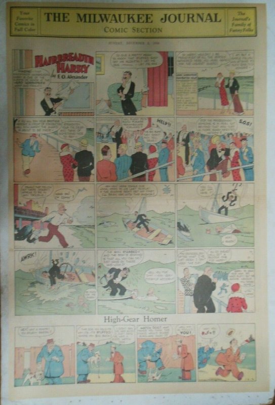 Hairbreadth Harry Sunday Page by F.O. Alexander from 12/2/1934 Full Page Size !