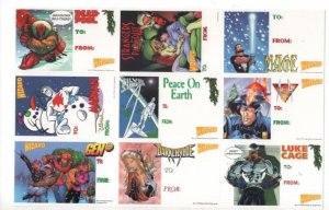 WIZARD CHRISTMAS tags, sheet, NM, Madman Luke Cage DeadPool, unused