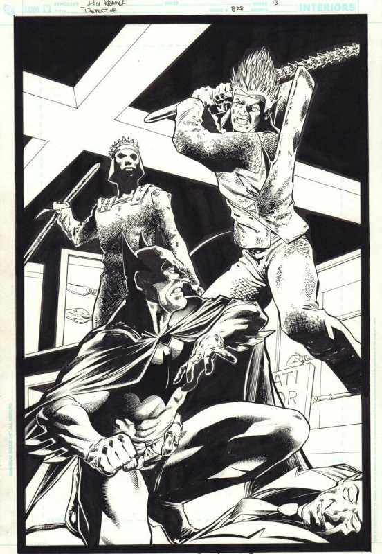 Detective Comics #828 p.13 - Batman Action Splash - 2007 art by Don Kramer