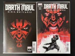 STAR WARS DARTH MAUL BLACK WHITE RED #1 CVR A + 1:25 MARQUEZ VAR SET PROSHIPPER