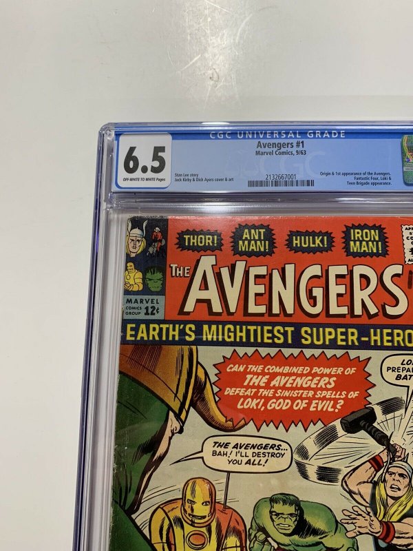 Avengers 1 Cgc 6.5 Ow/w Pages Marvel Silver Age