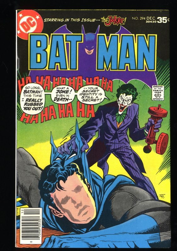 Batman #294 VF/NM 9.0 Joker Cover!