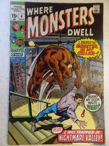 WHERE MONSTERS DWELL # 4 MARVEL HORROR