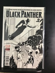 Black Panther #2 3rd Print B&W Variant Marvel Comics 2016 Ta-Nehisi Coates NM