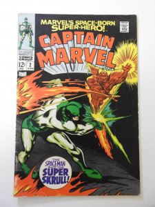 Captain Marvel #2 (1968) VG Condition moisture stain, ink fc