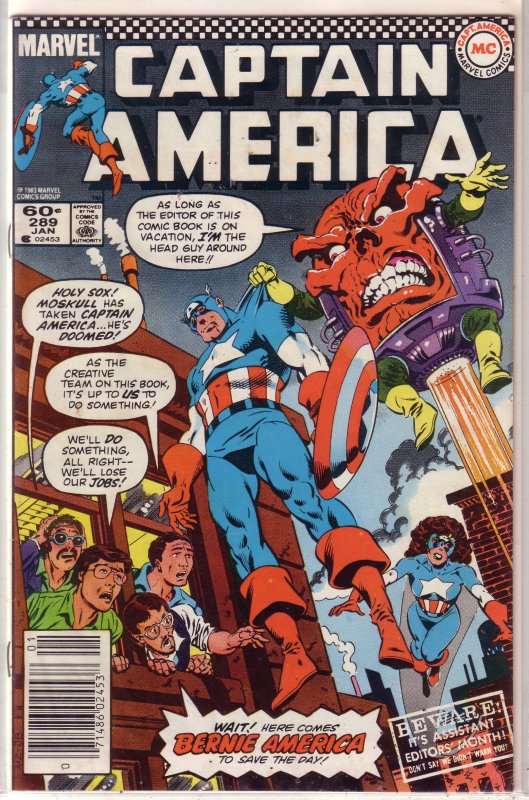 Captain America   vol. 1   #289 VG (Assistant Editors' Month) DeMatteis/Zeck