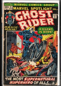 Marvel Spotlight #5 (1972) Ghost Rider[Key Issue]PR Condition back cover missing