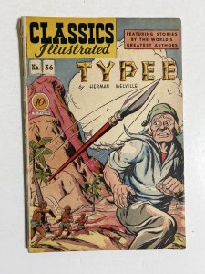 Classics Illustrated #36 Typee HRN 36 G/VG 3.0 First Edition