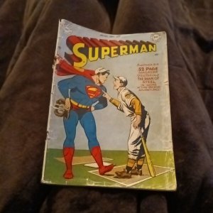 ⚾ Superman #60 Golden Age DC comics 1949 classic baseball cover ⚾ sports action!