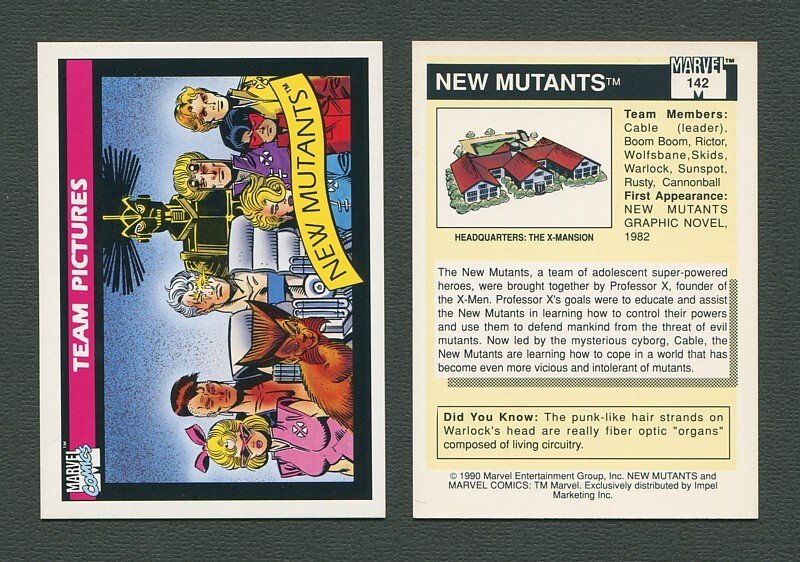 1990 Marvel Comics Card  #142 (New Mutants) / MINT