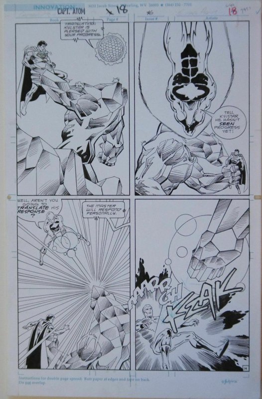 MIKE GUSTOVICH / ROMEO TANGHAL original art, CAPTAIN ATOM #46 pg 18, Superman