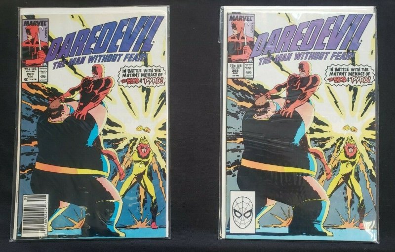 DAREDEVIL 5PC (VF/NM) ISSUES #266-269, THE DEVIL YOU SAY, THE BLOB & PYRO 1989