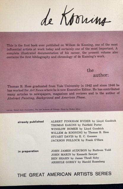 Willem de Kooning,1959,Hess,128p