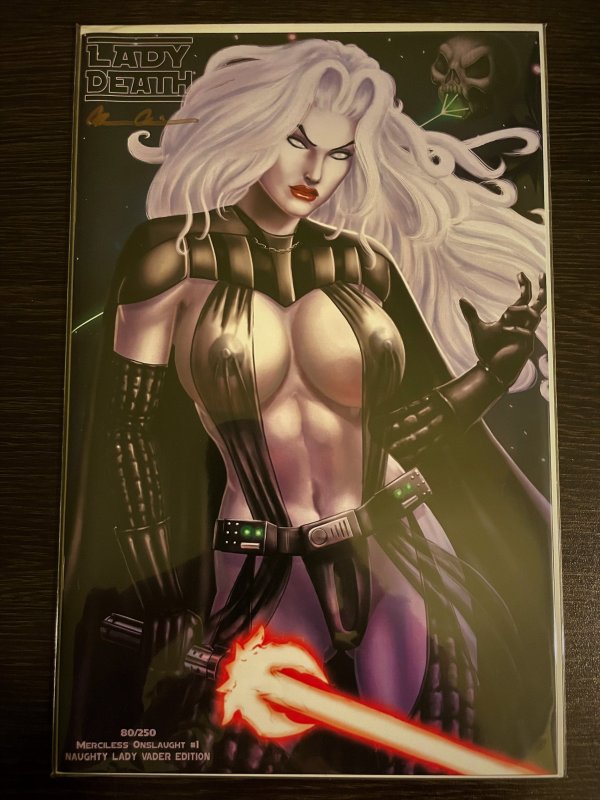 LADY DEATH #1 MERCILESS ONSLAUGHT NAUGHTY EDITION SIGNED PULIDO COA LTD 200 NM+