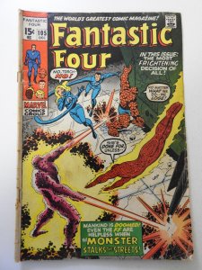 Fantastic Four #105 (1970) GD/VG Condition cover detached top staple