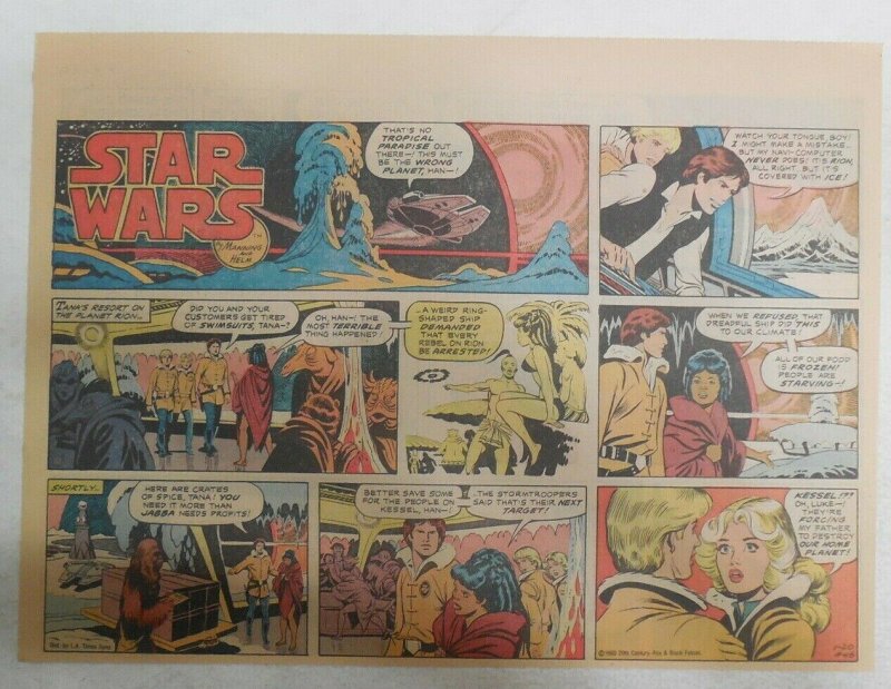 Star Wars Sunday Page #46 by Russ Manning from 1/20/1980 Large Half Page Size!