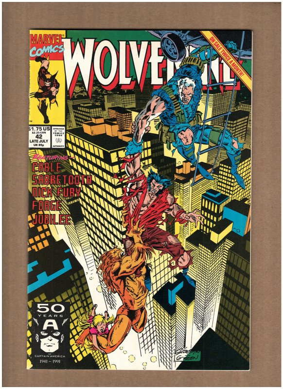 Wolverine #42 Marvel Comics 1991 CABLE VS. WOLVERINE NM- 9.2