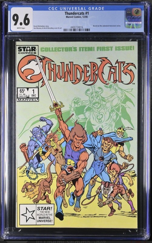 Thundercats 1 CGC 9.6 WHITE Pages STAR Comics 1985 1st App & Print Movie Coming!