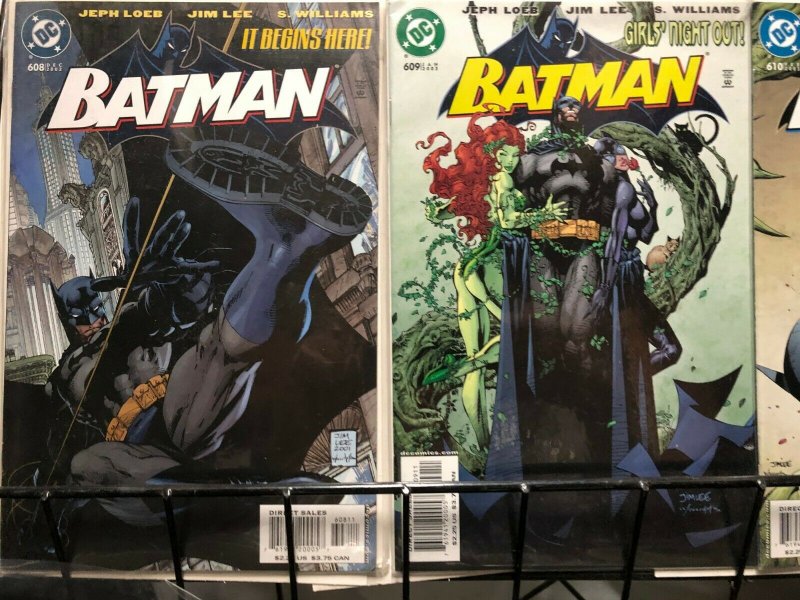 BATMAN 608-619 (both 613s)Jeph Loeb,Jim Lee,S Williams 21st century classic HUSH
