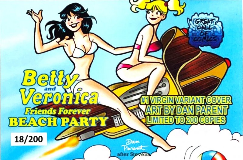 BETTY & VERONICA BEACH PARTY #1 DAN PARENT DAVE STEVENS HOMAGE RAW/METAL SET COA
