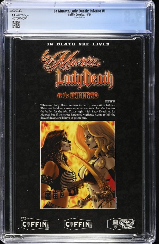 La Muerta Lady Death Inferno #1 Fallen Edition Coffin CGC 9.8