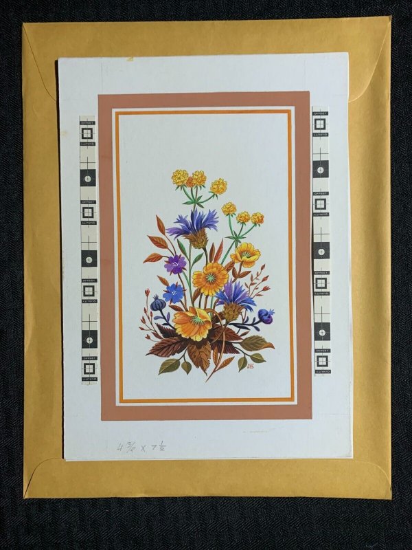 FOR YOU Flowers & Fall Leaves 7x9.5 Greeting Card Art B8729 w/ 1 Card