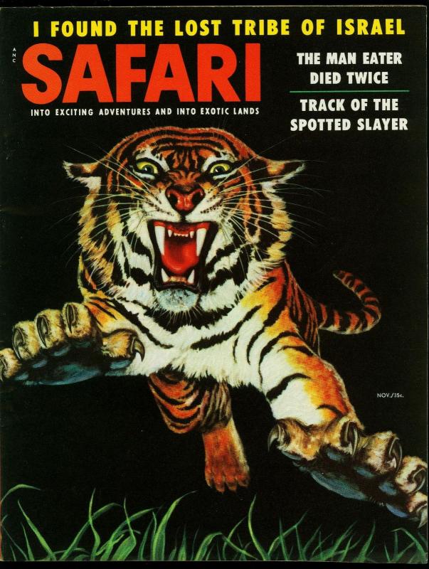 Safari Pulp Magazine November 1955- Lost Tribe of Israel -Tiger cover VF