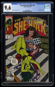 Sensational She-Hulk #39 CGC NM+ 9.6 White Pages Thing John Byrne!