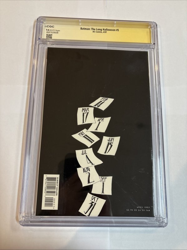 Batman The Long Halloween (1997) # 5 (CGC 9.8 SS) Signed Jeph Loeb • Census = 3