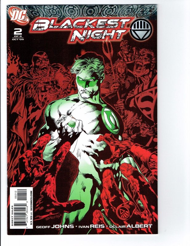 BLACKEST NIGHT #2 VF/NM 2ND PRINT Green Lantern red and green variant