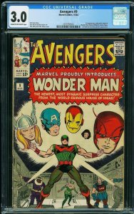 The Avengers #9  (1964) CGC 3.0  / SBD-01