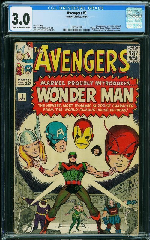 The Avengers #9  (1964) CGC 3.0  / SBD-01