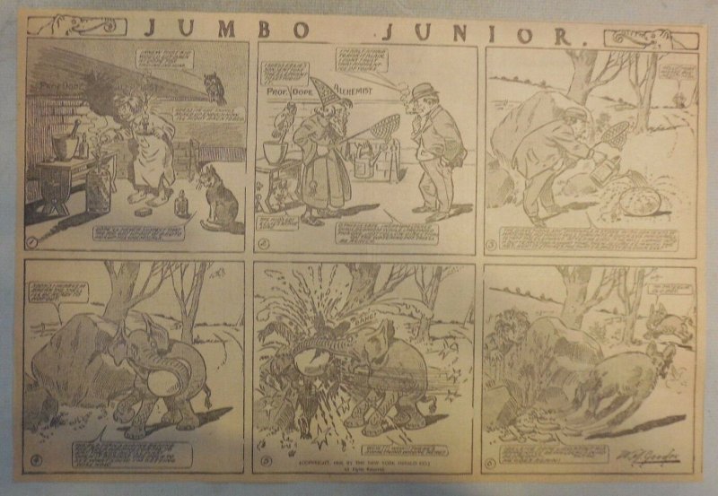 Jumbo Junior by WM Goodes from 1908 Early Elephant Comic! Half Page Size!