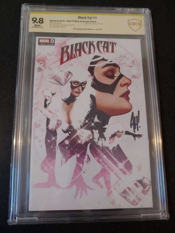 BLACK CAT #1 CBCS 9.8 SIGNATURE SERIES SIGNED BY ADAM HUGHES