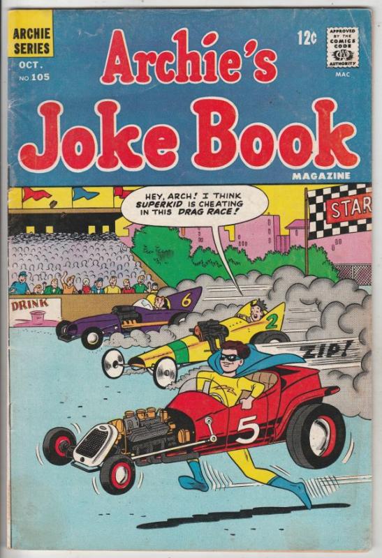 Archie's Joke Book #105 (Oct-66) FN- Mid-Grade Archie, Betty, Veronica, Reggi...