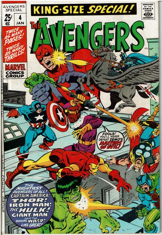 Avengers Annual #4, King Size Special 8.0 or Better