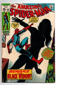 Amazing Spider-Man #86 - New Black Widow costume -KEY- Romita Sr - 1970 - (-VG)