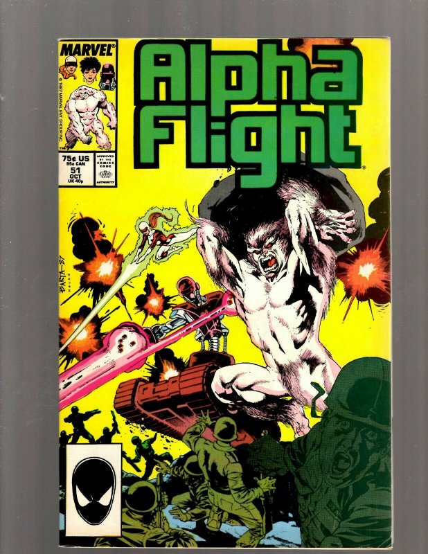 Alpha Flight # 51 VF Marvel Comic Book Jim Lee Wolverine X-Men Storm Beast J450