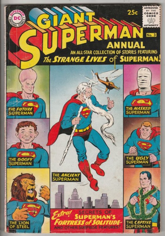 Superman Giant Annual #3 (Jul-61) FN- Mid-Grade Superman, Jimmy Olsen,Lois La...