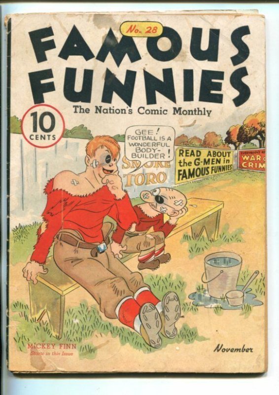 FAMOUS FUNNIES #28-1936-BUCK JONES-WAR ON CRIME-MICKEY FINN-good 