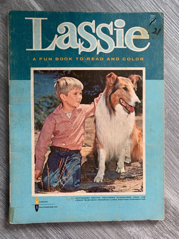 1962 LASSIE A Fun Book to Read and Color G/VG 3.0 Watkins-Strathmore 1841