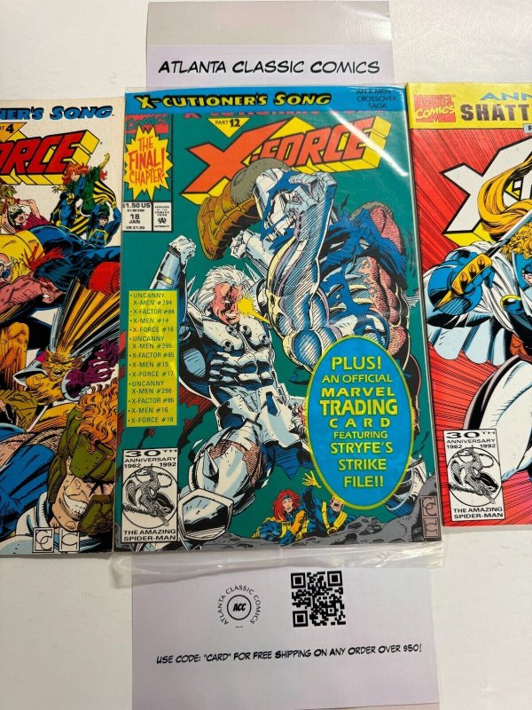 3 X-Force Marvel Comic Books  # 16 18 Annual # 1 X-men Cable Shatter Star 51 CT8