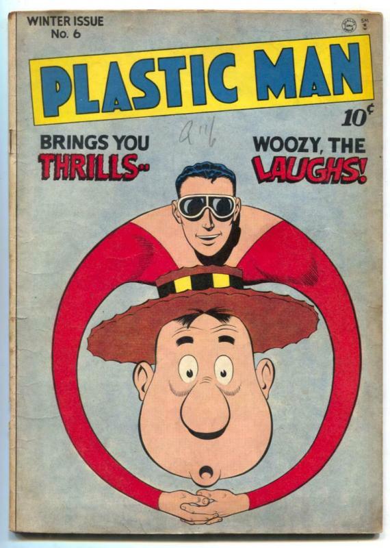 Plastic Man #6 1947- JACK COLE art- Golden Age comic VG+