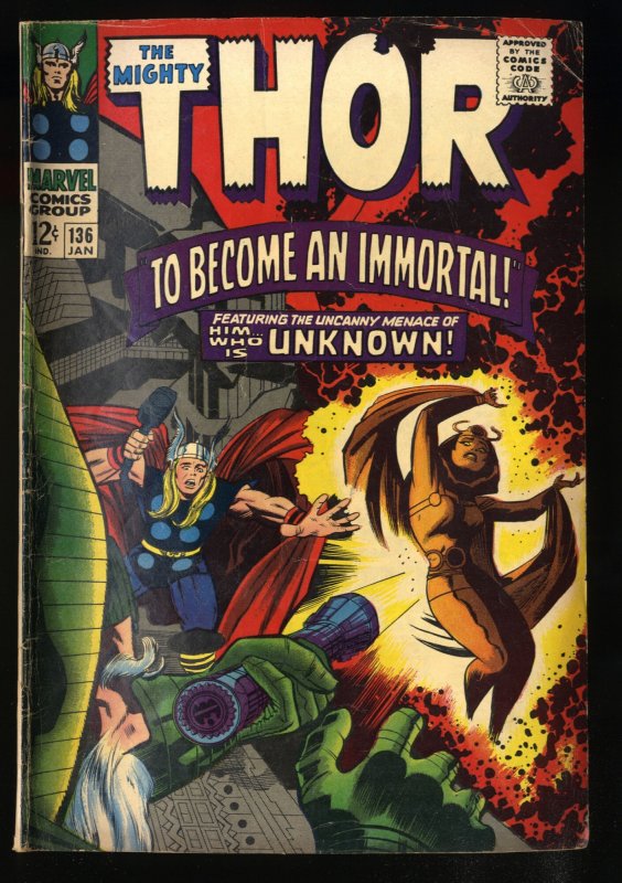 Thor #136 VG 4.0 1st Adult Lady Sif! Stan Lee! Jack Kirby Art!