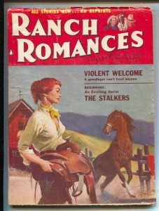 Ranch Romances 7/12/1957-Thrilling-Headlight cover-Everett Raymond Kinstler a...