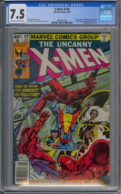 X-MEN #129 CGC 7.5 1ST KITTY PRYDE EMMA FROST SEBASTIAN SHAW 