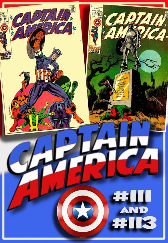 CAPTAIN AMERICA #111 & 113 (1969) 6.5 FN+  Jim Steranko! Cap's death & f...