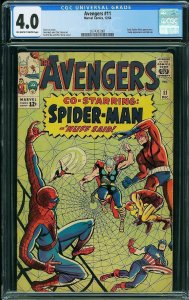 The Avengers #11  (1964) CGC 4.0 Spider-Man! 2nd app Kang! / SBD-01